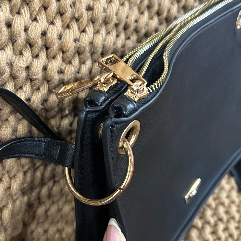 Aldo Black Crossbody Bag with Gold Accents - Picture 3 of 8
